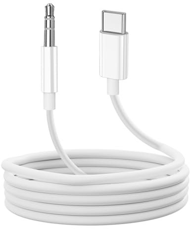 LBSC Aux to Usb C,Usb C to Aux 3.5mm Audio Jack Cable,3.3 ft, Type C to Headphone Male Cord Car Cable Compatible For iPhone 15/15Plus/Pro/Pro Max, Galaxy S23 Ultra Pixel 7 (White 1M)