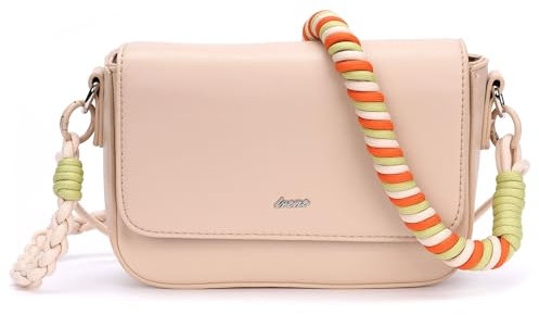 Ever Bloom Damen Umhängetasche mit geflochtener Taschenkette, kleine Handtasche mit stilvollem annehmbarem Taschengurt in Sommer Farbe, designe Schultertasche für Frauen, 262&293:Apricot