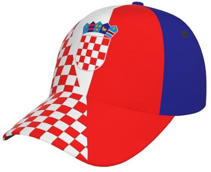 urtradezz Baseballkappe mit kroatischer Flagge, verstellbar, modisch, lässig, flache Krempe, Papa-Hüte für Damen und Herren