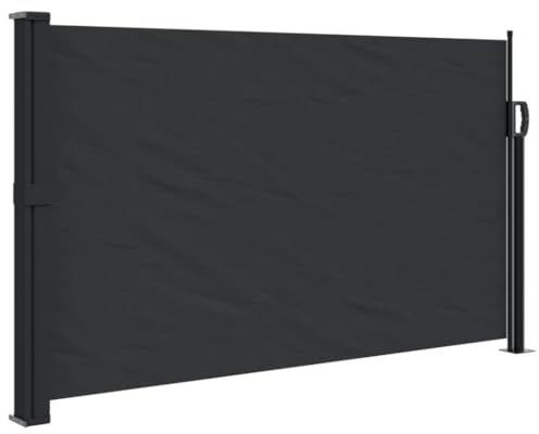 vidaXL Auvent Latéral Rétractable, Brise-Vue de Jardin, Écran de Protection, Écran de Balcon Terrasse Arrière-Cour Extérieur, Noir 120x500 cm