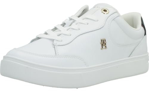 Tommy Hilfiger Court Sneaker Mujer Essential Chic elegante, Blanco (White), 39