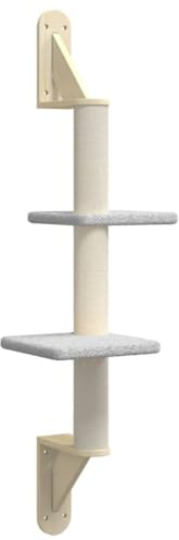 VidaXL Árbol Rascador para Gatos de Pared Gris Claro 108 cm - Muebles para Gatos Montado en la Pared