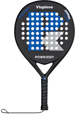 Vispinvo Pala de pádel con superficie de fibra de carbono, núcleo de espuma EVA Memory Flex Pala Padel, 38 mm, pala de tenis de playa para adultos/hombres/mujeres, una raqueta de pádel ideal para