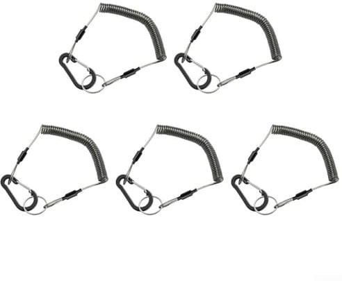 HEBEOT 5PCS Fishing Rope Telescopic Wire Built-in 49-strand Steel Wire For Fishing Missed Rope, Tool Lanyard, Key Anti-lost Rope 59.1 Inches(Regular)