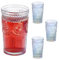 Relaxdays Trinkgläser 4er Set, Wassergläser, Vintage-Design, spülmaschinenfest, mit Holo-Effekt, 360 ml, transparent