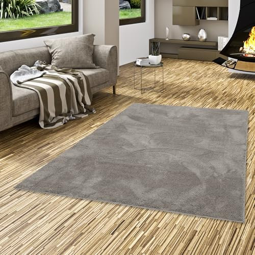 Pergamon Luxus Super Soft Hochflor Langflor Teppich Flauschig Weich Wohnzimmer Schlafzimmer Silky Grau