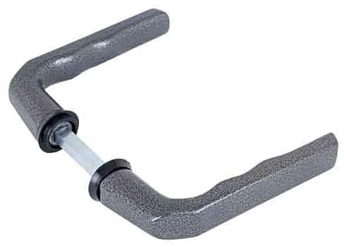 Gust. Alberts GmbH & Co. KG Türdrückerpaar | gerade | Aluminium | anthrazitfarben Hammerschlaglackierung | Drückerlänge 125 mm | Drückertiefe 60 mm | für Kastenstärke bis 40 mm
