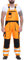 Kross Style® Mens High Visibility Workwear Dungaree Overalls with Elasticated Back Brace and Adjustable Ankle Hem, Adjustable Two-Tone Hi-Vis Bib & Brace with Knee Pad Pockets (Orange, M)