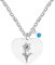 JunyiDIY Collana a Cuore con Fiore di Ciliegio per Donna, Pietra Blu di Marzo, Gioiello Floreale per Migliore Amica e Sorella YA5545