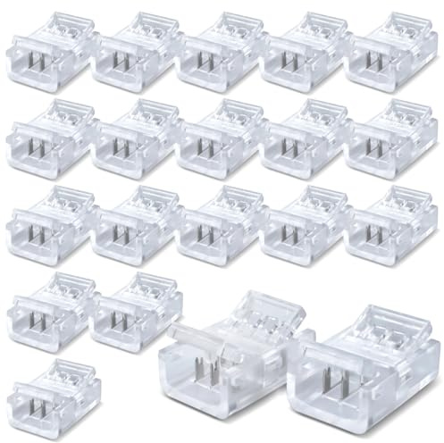 Innfeeltech 20 pièces de connecteur de bande pour 10MM 3 Pin LED Light, connecteur rapide de bande double face