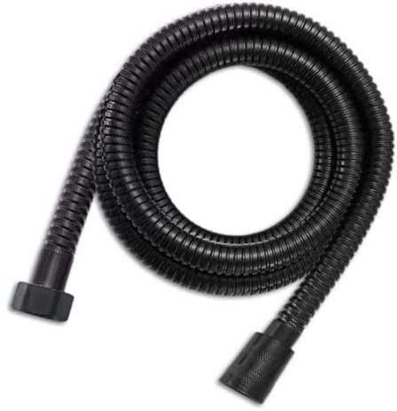 Axvxby Tuyau de douche en acier inoxydable - Noir - 1,5 m - Flexible - Protection anti-torsion - Raccord standard 1/2 - Résistant à la chaleur - Résistant à la pression - Pour douche et douchette à