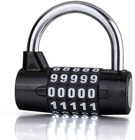 Cadenas à code à 5 lettres, cadenas à mot de passe à 5 chiffres, large anse, combinaison, cadenas de sécurité de voyage, 1 pièce(Number)