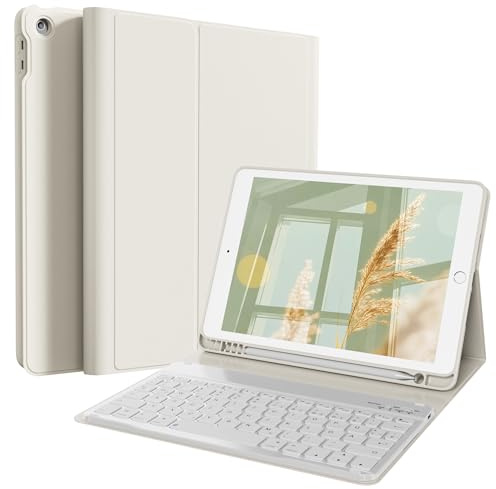 ZOPSGYU Custodia per tastiera per iPad di 9° generazione 2021/8° generazione 2020/7° generazione 2019 10,2 pollici, tastiera wireless Bluetooth rimovibile, supporto, cover per tastiera con portapenne
