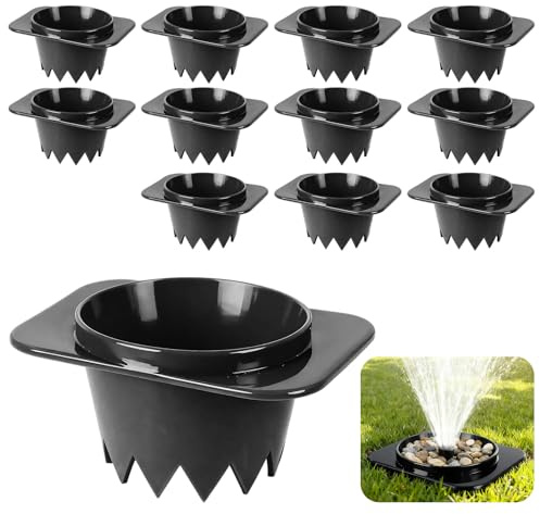 Nomanak 12-Pack Sprinkler Head Protectors - Sprinkler Head Guards for Lawn, Plastic Sprinkler Donut Guards to Protect Sprinklers from Damage (12, Black)