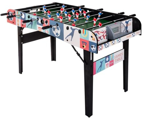 hotsizz Faltbarer Tischfußball, Design mit Teleskopstangen, 121 × 60 × 80 cm, Tischfußball, geeignet für Erwachsene und Kinder