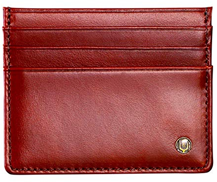 Cronus & Rhea - Porta Carte in Pelle (Argos) - Biglietti da Visita D'Identità di Credito - Con Scatola Regalo - Uomini Donne (Marrone scuro)