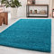 HomebyHome Shaggy Teppich Läufer Flur 65 x 130 cm - 50 mm Florhöhe Hochflor Wohnzimmerteppich Türkis Extra Weich und Flauschig - Bettvorleger Teppiche für Schlafzimmer - Waschbarer Küchenläufer