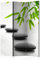 RAUMTEILER/PARAVENT B&D XXL Raumteiler Spa Zen Foto Paravent 135x172 cm beidseitig auf Vlies-Leinwand Bedruckt Trennwand Spanische Wand Sichtschutz Raumtrenner Home Office schwarz grün grau