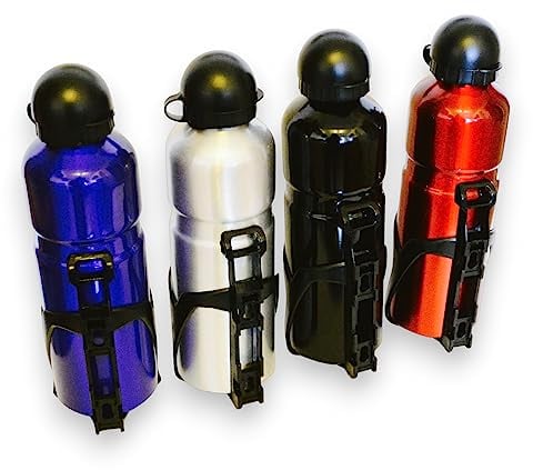 Gourde en aluminium avec fixation pour cadre de vélo - Volume : 750 ml - Idéale pour le cyclisme, la course, le fitness, le yoga, les activités en plein air et le camping - Fermeture à pression, rouge