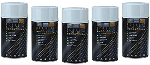 FAREN RAL ACRYLIC, Vernice spray Acrilica 100%, Smalto FIDELITY RAL, Colori Brillanti a Rapida Essiccazione, 400ml (RAL 7011 GRIGIO FERRO)(1pz)