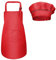 Fodlon - Delantal infantil + sombrero de chef, delantal de cocina ajustable para niños con bolsillos para hornear en el horno, pintura 4-12 años (rojo, L)