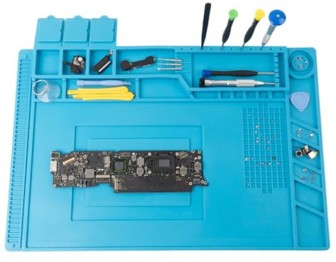 CPB Hitzebeständige 500 °C Lötmatte, große antistatische Magnetmatte mit Schraubposition, Silikon-Lötarbeitsmatte für Lötstation, Werkbank, Computer, Telefonreparatur, 45 x 30 cm