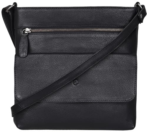 ANTONIO VALERIA Piper Umhängetasche aus Leder, Grainy Napa Black, Leather Bags for Women