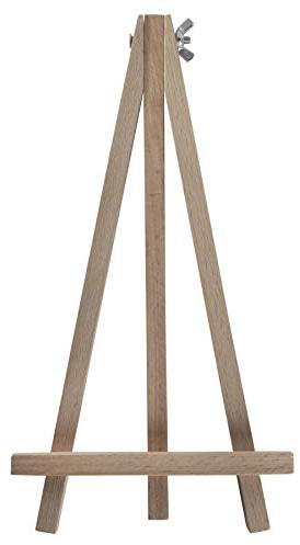WooDeeDoo Small Wooden Table Top Easel | 25 cm | Solid Beech Wood Desk Art Canvas Display Stand for Name Wedding Cards Pictures Photos Crafts up to A4