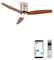 CREATE / WINDCALM M/Deckenventilator ABS mit Beleuchtung Nickel Dunkelholzflügel-Optik mit WLAN und Fernbedienung/Leise, 40W, Ø132cm, Timer von bis 4 Std., Sommer-Winterbetrieb