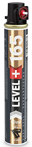 LEVEL PLUS Fuel Cell RM165 Cartouche de gaz de rechange pour cloueur 165 mm, 80 ml, Ø 32 mm avec anneau rouge