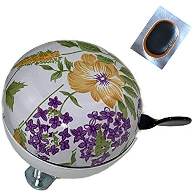 Ding Dong Fahrradglocke Blumen Design Fahrradlingel Ø 60 mm inkl. 1 Schlauchflicken