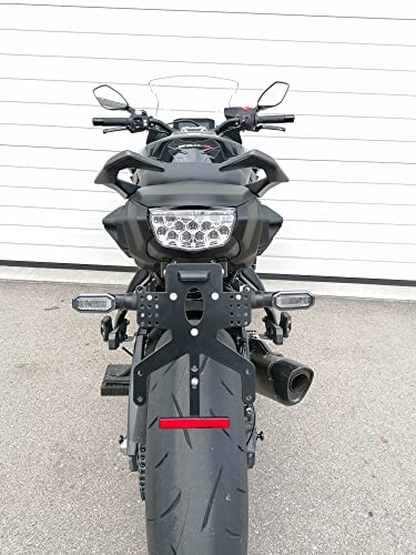 Kennzeichenhalter für Suzuki GSX-S 1000 GT REVO GroFaTec 2022 Kennzeichenträger gsxs gt Nummernschild Träger Halter kurzes Heck Heckumbau Porta Targa für original Blinker und Koffer gsxs1000