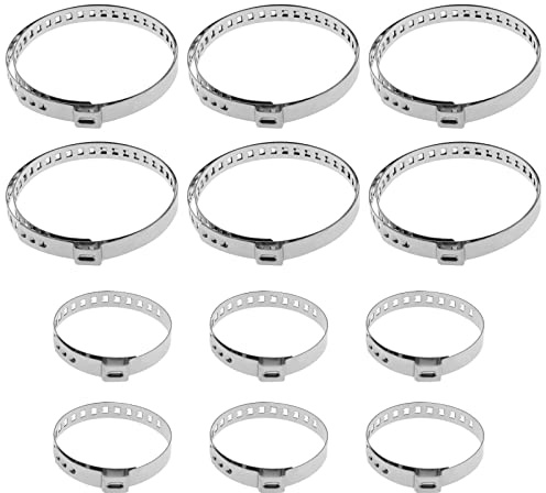 Be In Your Mind 12PCS CV Boot Clamp Kit Universal Stainless Steel Adjustable Drive Shaft Joint Boot Crimp Clamp Kit for Most Passenger Cars Ships Trailers (6 Small & 6 Large)