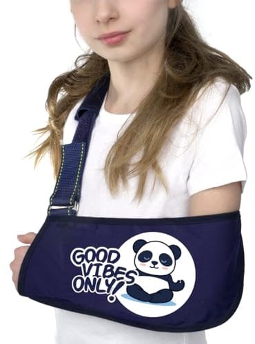 Pani TERESA MEDICA Armschlinge Medizinische Armschlaufe Schulter Für Gipsarm Universell Einstellbar Recht Links Kinder Gebrochener Arm Behandlung Schmerzlinderung Schulterschlinge XXS Dunkelblau