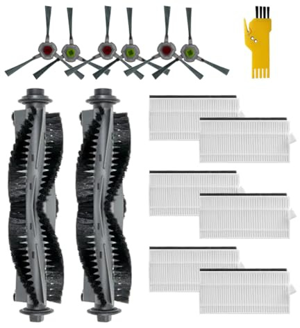 aotengou Ersatz-Zubehör-Kit für AIRROBO P20 Roboter-Staubsauger 14 Packungen 2 Hauptbürsten, 6 Filter, 6 Seitenbürsten