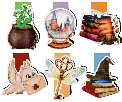COLOFALLA 6 Stück Magnetisch Lesezeichen Zauber Magnetisch Lesezeichen Kinder Abitur Geschenk Einschulung Geschenke Kinder Kindergeburtstag Geschenk Schulkind Mitgebsel zum Geburtstag Mädchen Junge