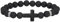 MILAKOO Schwarzes Kreuz Armband für Frauen 8mm Stein Perlen Healing Power Manschette Einstellbare elastische Seil