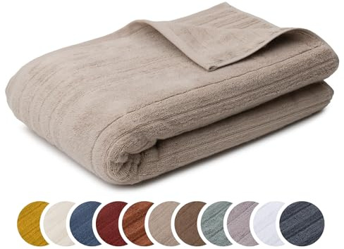 liebling Saunatuch Luxus Bio Baumwolle, Serie Marseille, 770 gr. / m², 80 x 200 cm, Ökotex, 60 Grad, saugstark, schnelltrocknend, Farbe: Taupe