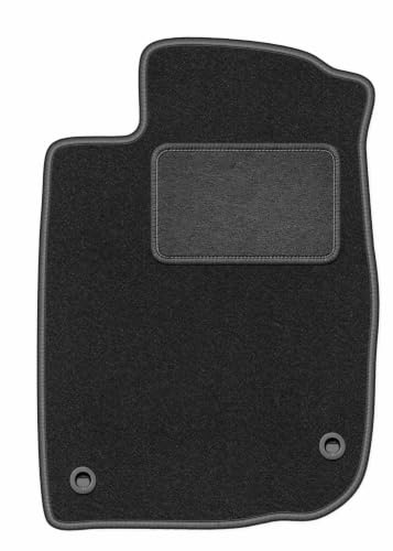 Velours-Fahrermatte passend für Honda CR-Z 2010-2016, Graphit, LUX | passend für Coupé; Velours-Teppich (Polypropylen), ca. 6,5 mm; rutschfest, ovale Befestigungen (Typ HND)