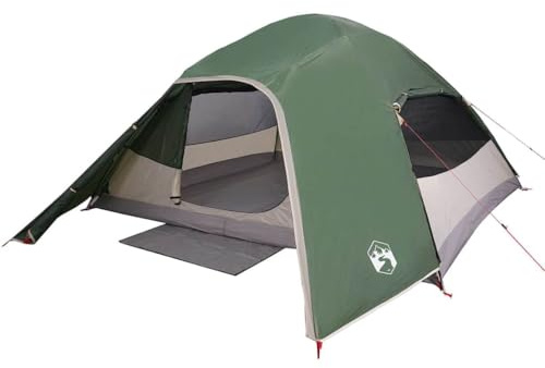 vidaXL Kuppelzelt, Campingzelt für 4 Personen Wasserdicht, Outdoor Zelt mit Abnehmbarem Überzelt Insektenschutz, Igluzelt Trekkingzelt Familienzelt, Grün