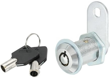 PATIKIL Armoire Serrure à came avec Clé,1-1/6(30mm) Clés identiques Came Serrure Cylindre Zinc Alliage Chrome Tiroir Serrures Tubulaire Came Clé amovible pour Portes Tiroir Armoire