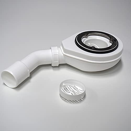 WITEN&NOCK Ablaufgarnitur Set für Duschwanne Duschtasse Ø 90 mm Bad Duschablauf Siphon Duschabfluss Superflach ohne Abdeckung