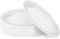 MATANA 40 Premium White Plastic Dinner Plates with Silver Rim, 25cm / 9.8 Inch - Elegant & Reusable Party Plates for Weddings, Birthdays, Picnic, BBQ, Parties