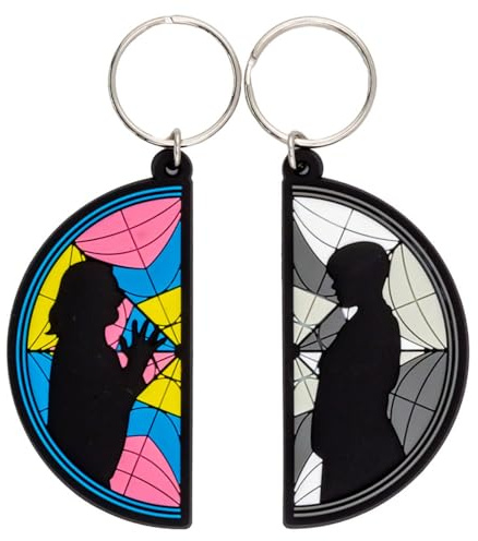 Wednesday Window PVC Friendship Keyring (Pack of 2) (One Size) (Multicoloured)
