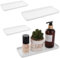 LOLYSIC 4Pcs White Ceramic Trays, Vanity Bathroom Tray Rectangle Cosmetic Holder Trays Countertop Organiser for Bath Table, Dresser, Candles, Soap, Towel, Plant, Jewelry, Perfume, 2 Small + 2 Large