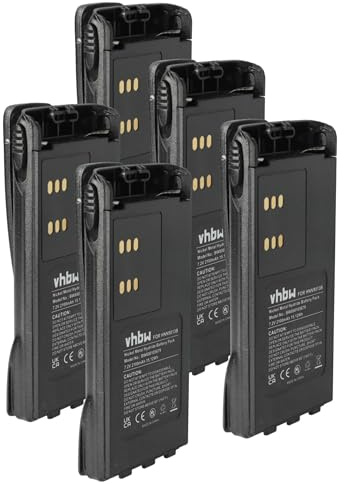 vhbw 5x Battery compatible with Motorola PTX700, PTX780, PTX760, PRO9150 Radio, Walkie-Talkie (2100 mAh, 7.2 V, NiMH)