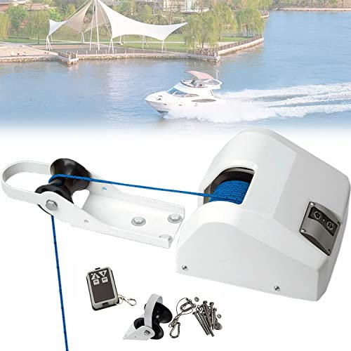 Verricello elettrico per salpa ancora per barca da 25 libbre con telecomando senza fili Verricello elettrico per salpa ancora da 12 V Include corda di ancoraggio pre-avvolta da 100 piedi