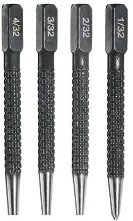 Centre Punch Set, 3Pcs 100mm Automatic Centre Punch, Heavy Duty Carbon Steel Nail Punch for Metal, Wood, Glass, Positioning & Marking Tool with Knurled Grip Handle for Precision Drilling