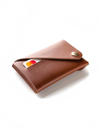 Crazy Horse Craft, Geldbörse Herren, Portemonnaie Damen, Leder Kartenetui, Full Grain Leather, Folded Slim Wallet