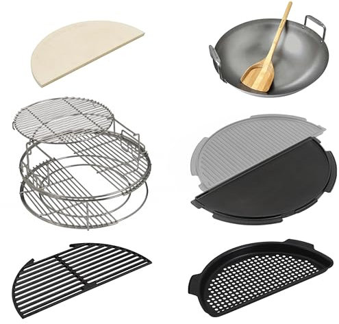Big Green Egg Zubehör Set - Big Green Egg Large Master Package - Big Green Egg EggSpander Set ConvEggtor Grillroste Wok - Schnäppchen